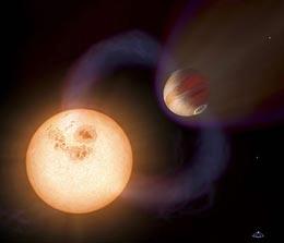 Artist’s view of a “hot Jupiter” exoplanet