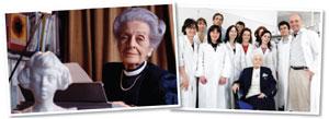 Levi-Montalcini has published 21 popular books and continues to work at her namesake brain research institute in Italy (right).