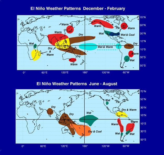 El Niño weather patterns, also known as “teleconnections”.