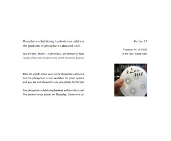 This is a PDF of a handout used to promote a presentation. On the left-hand side of the handout are the project title, author names, department information, and questions relevant to the presentation. On the right-hand side of the handout are the poster number, the presentation dates and location, and a picture of a hand holding a labeled petri dish with live cultures.