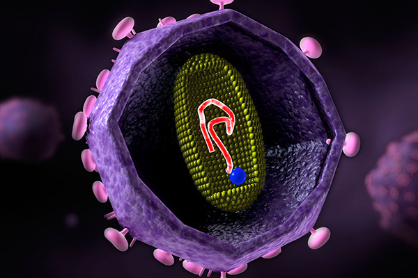 Microscopic view of hiv virus