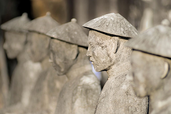 Guardian figures, Mausoleum of Emperor Khai Dinh, in Hue, Vietnam