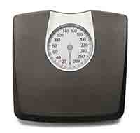 Black and grey weight scale.
