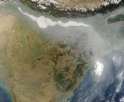 Clouds of pollution sit over southern Asia for half the year.