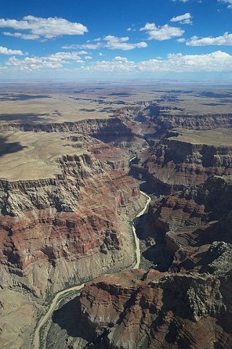 Aerial view over the north part of the Grand Canyon.
