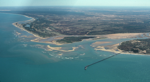 The Gasgoyne River delta in Western Australia delivers